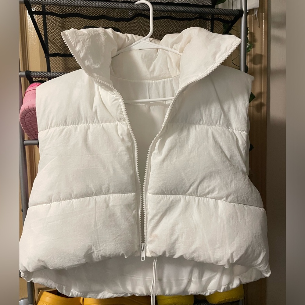 white puffer vest